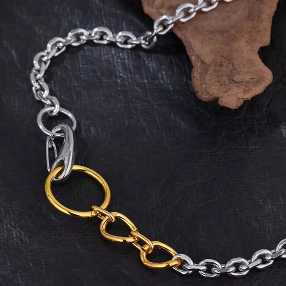 🤍Gold plated chain mix color necklace - Picture 2 of 5